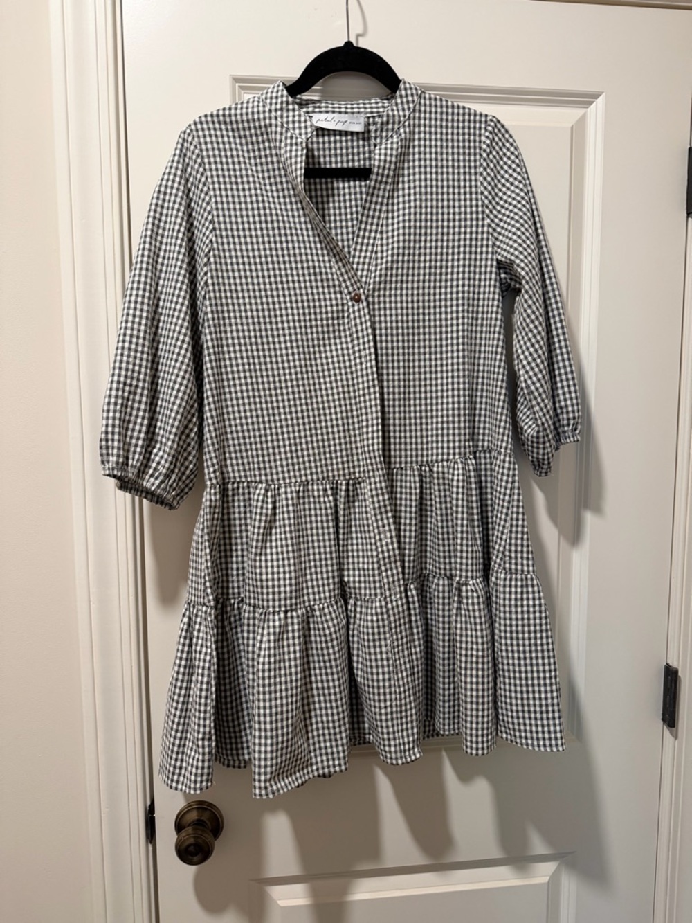 Petal & Pup Black and White Gingham Mini Dress